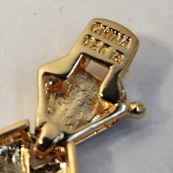 VTG 1992 Ross Simmons Diamond Chevron Tennis Link Bracelet 18K/925 7.5" 20g - Picture 7 of 14